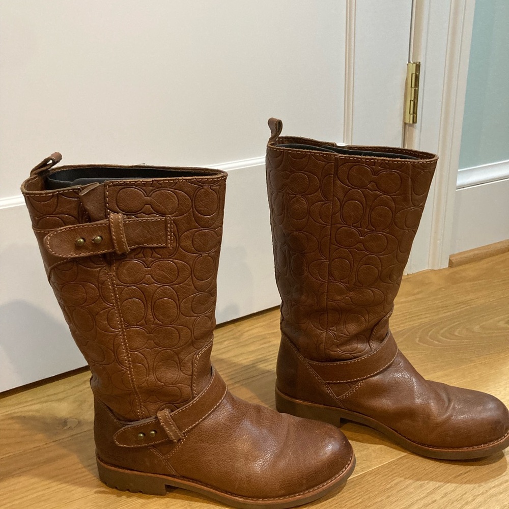Vintage Brown Coach mid length boots